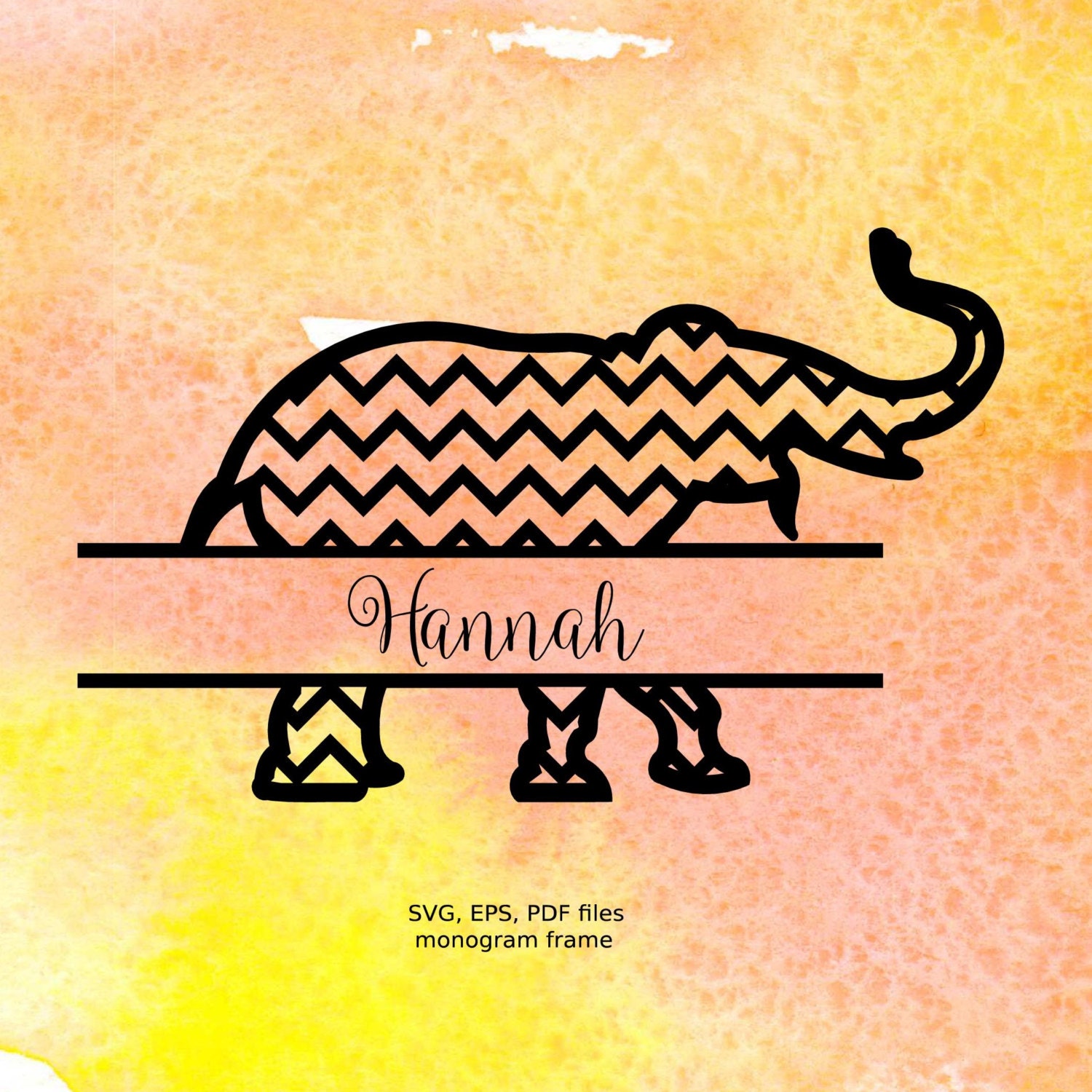 Download Split Elephant SVG Alabama Monogram Frame svg pdf eps files