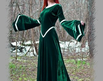 Fantasy dress medieval dress renaissance dress fairy dress elven dress renaissance clothing LARP princess velour dress queen long dress