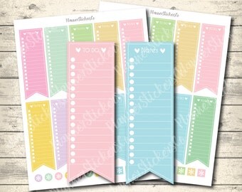 SALE 40% OFF Sidebar Checklist, To Do Checklist, Notes stickers, Erin Condren Planner Printable Stickers, Instant Download Jpeg + Pdf +Png