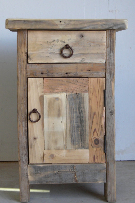 Rustic Nightstand Handmade Natural Pine Reclaimed Wood
