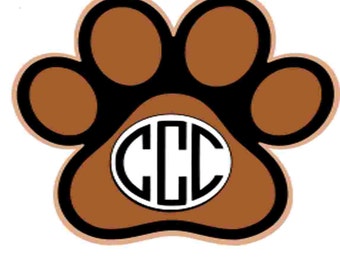 Paw Print SVG, Tiger paw, Dog SVG, BullDog Monogram, Svg Dxf Eps Png, Studio3 Cuttable Vector Graphic Files. Cricut DS, Silhouette Cameo