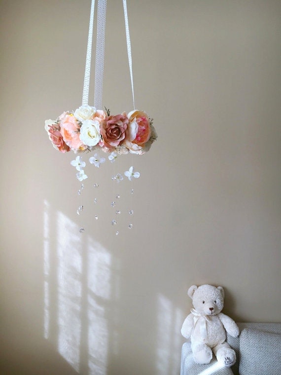 Baby mobile Floral mobile Flower mobile with by PaulettaStore