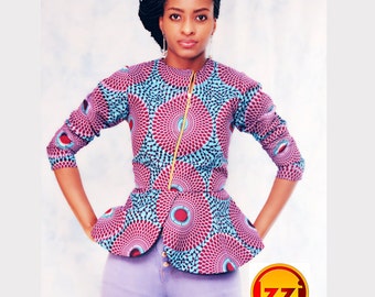 African print classy peplum top, african top, african clothing, african dress, the african shop, african wedding dress, african outfit