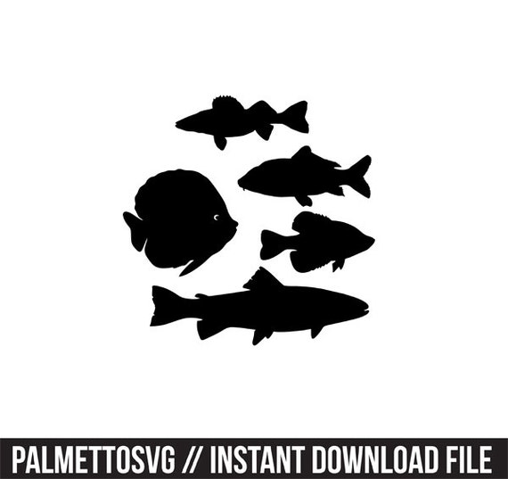 Download fish set svg dxf file instant download silhouette cameo cricut