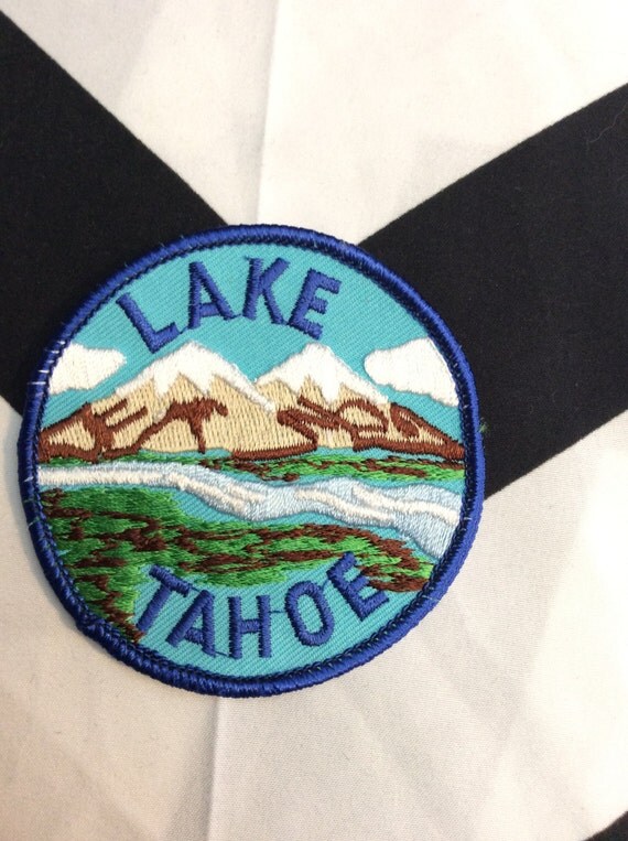 LAKE TAHOE Vintage Patch SewOn FISHlNG TRIP Embroidered