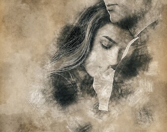 Custom Art, Custom Portrait, Painting From Photo, Vintage, Digital Painting, Custom Art, Custom Old Fashioned, Old Time Photo