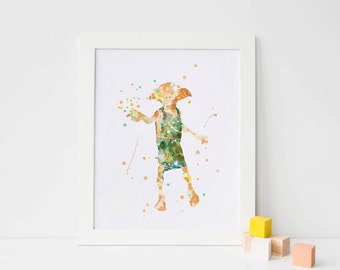 Dobby Harry Potter Dobby Print Dobby Elf Silhouette Dobby poster Dobby Wall art Dobby printable Harry Potter Gift Harry Potter printable art