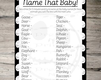 Name That Baby! - The Nightmare Before Christmas Baby Shower Game - Instant Download - Print At Home - DIY - A0001