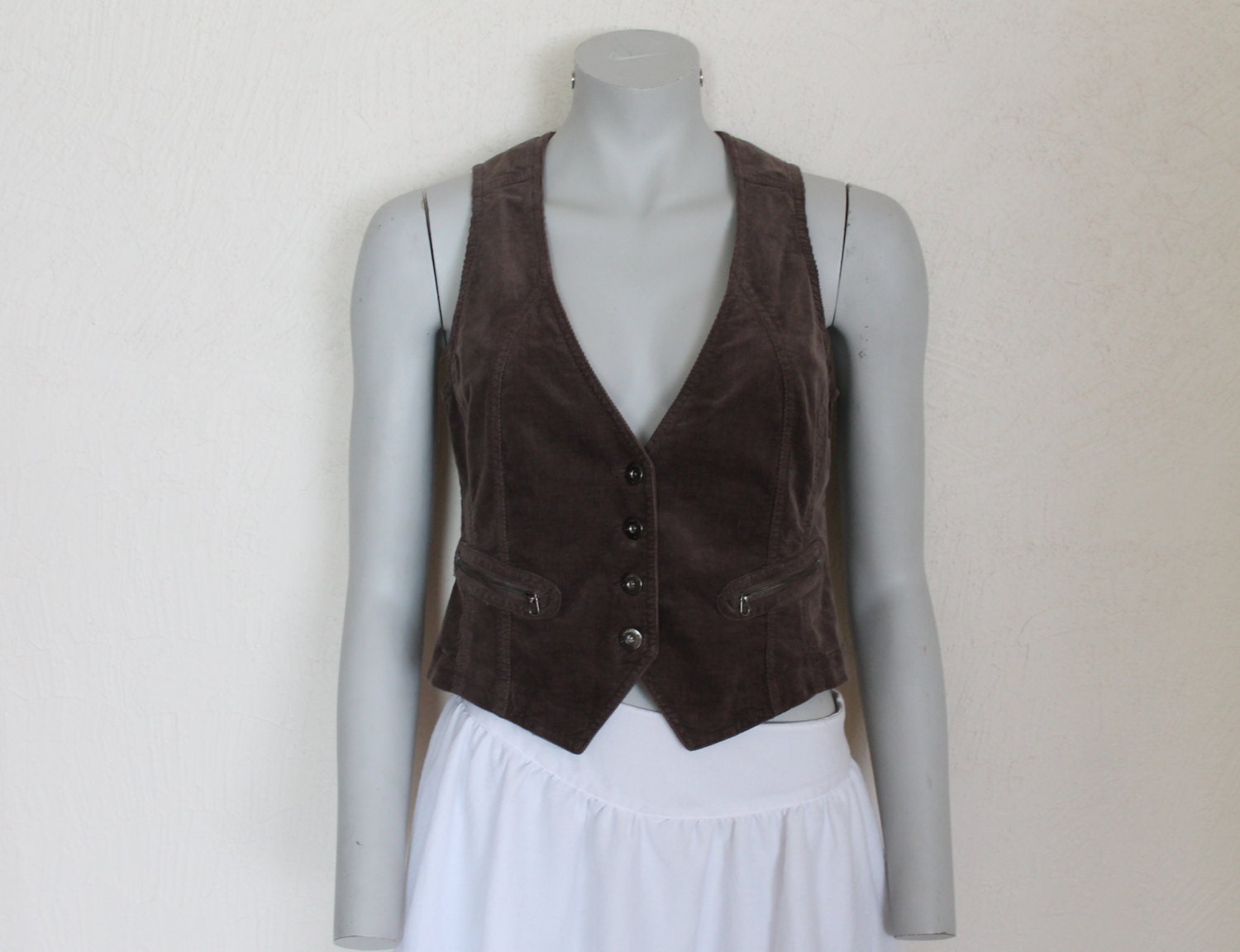 Women's Vest Grey Velvet Vest Womens Formal Waistcoat