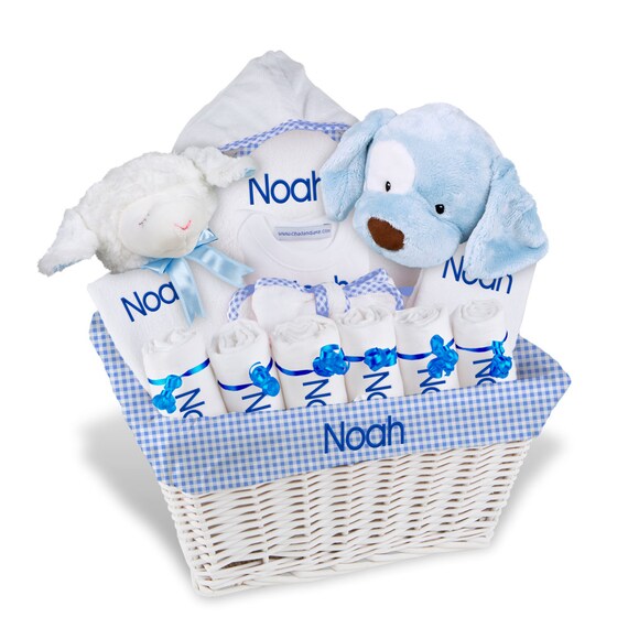 Personalized Baby Gift Basket Baby Boy Gift Basket 2 Bibs