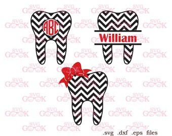 Chevron Tooth SVG cut files, Dentist svg cut files for use with Silhouette, Cricut and other Vinyl Cutters, digital cut file, svg files