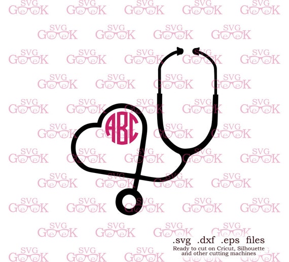 Download Stethoscope SVG cut files for use with Silhouette Cricut and