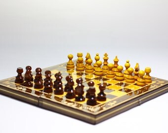 Vintage wooden chess BRAND NEW german wooden chess set gift for him