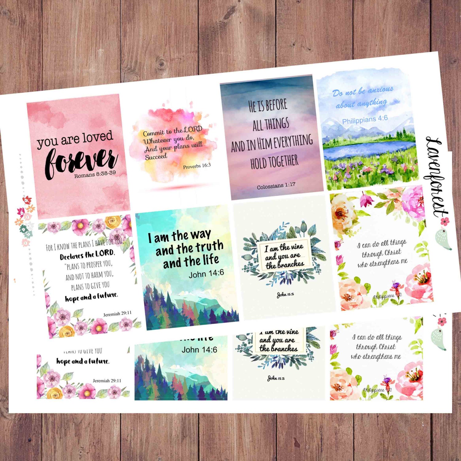 watercolor bible planner stickers bible verse stickers