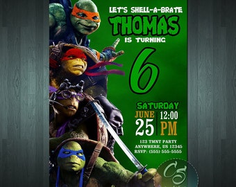 TEENAGE MUTANT NINJA Turtles Birthday Invitation | Digital Item | No item will be shipped