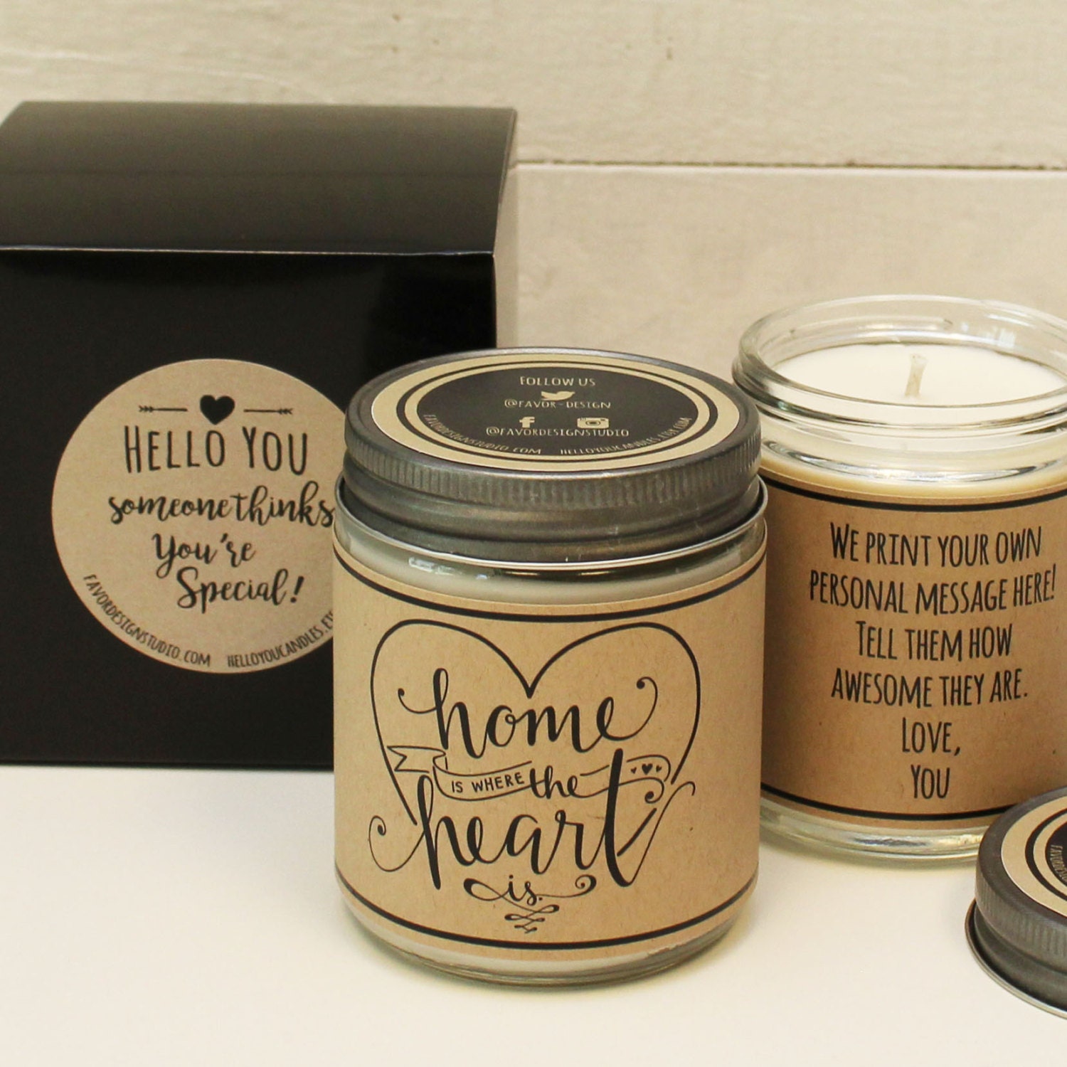 Home is Where the Heart is Candle Gift Scented by helloyoucandles