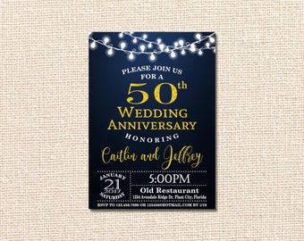 Golden Wedding Anniversary Invitation, 50th Anniversary Invitation, 50th Wedding Anniversary Invitation, 50th Wedding Anniversary