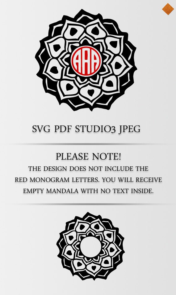 Download Mandala Monogram Frame Design in SVG PDF Studio3 and Jpeg file