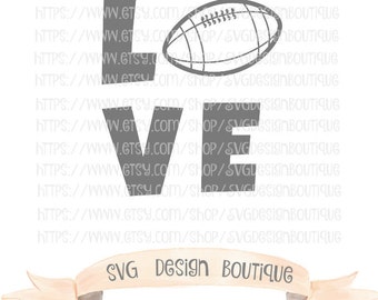 Love Football SVG - Sports SVG- Football Cut File - Vinyl cutting file | Silhouette & Cricut Design - DXF - Onesie - Kids t-shirt