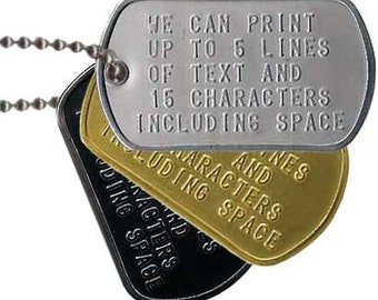 Custom Military Single Dog Tag. 1 SINGLE DOG TAG. Military Dog Tag. Accessories for Men. Accessories for Women. Accessories for Kids.