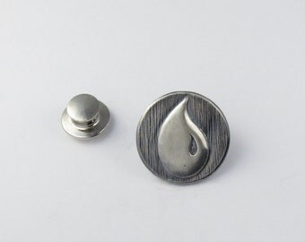 Magic:The Gathering Inspired Lapel Pin In Sterling Silver-Blue Mana