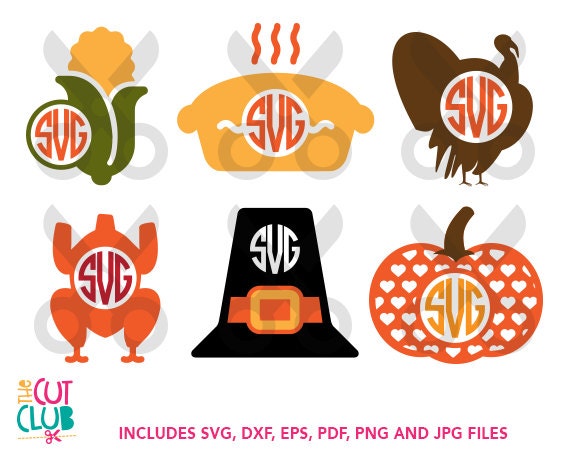 Download Thanksgiving Monogram SVG and DXF files for Cutting Machines