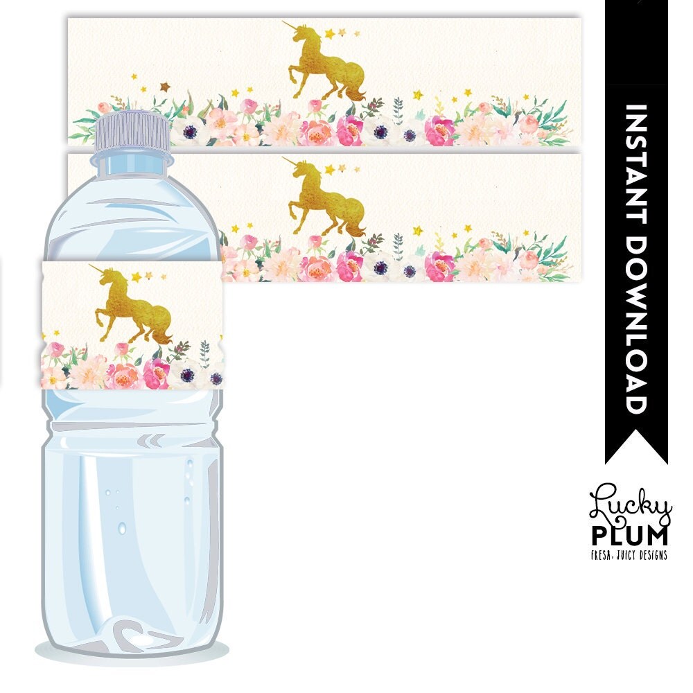 unicorn water bottle label horse water bottle label my