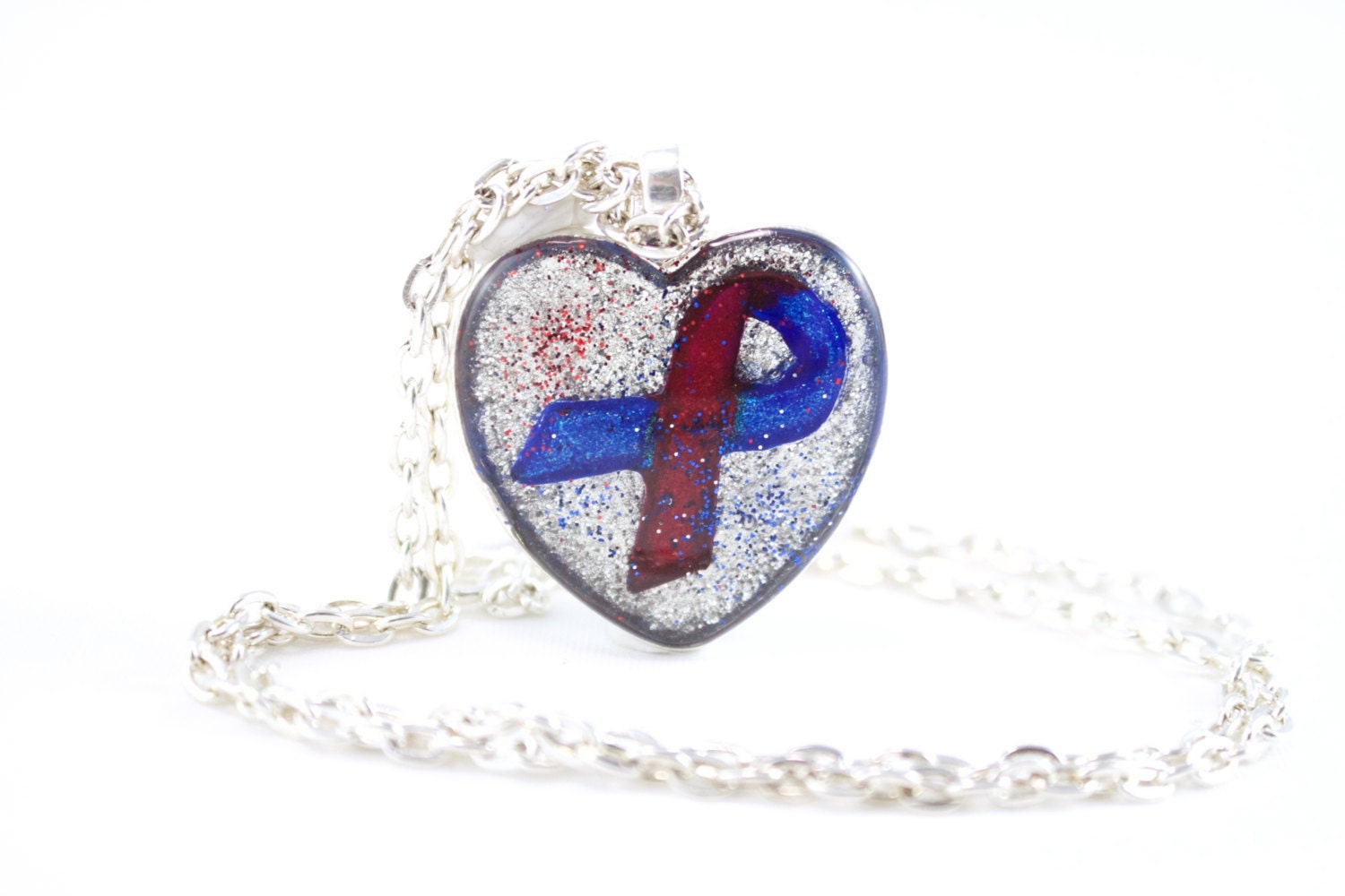 CHD Awareness Ribbon Heart Warrior Gift Red and Blue