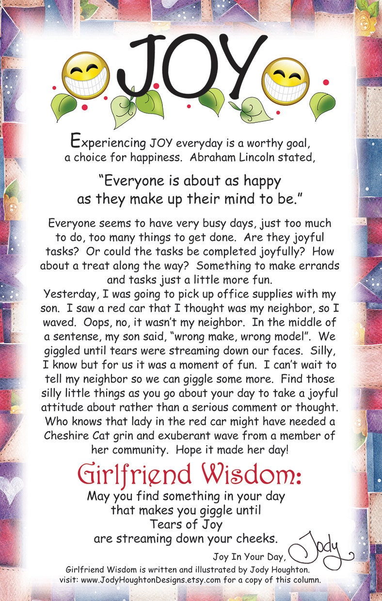 JOY Girlfriend Wisdom Column