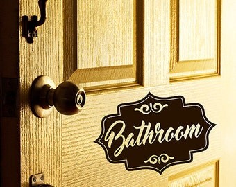 Bathroom Sign Decal restroom decal | etsy Bathroom Sign Decal restroom decal | etsy