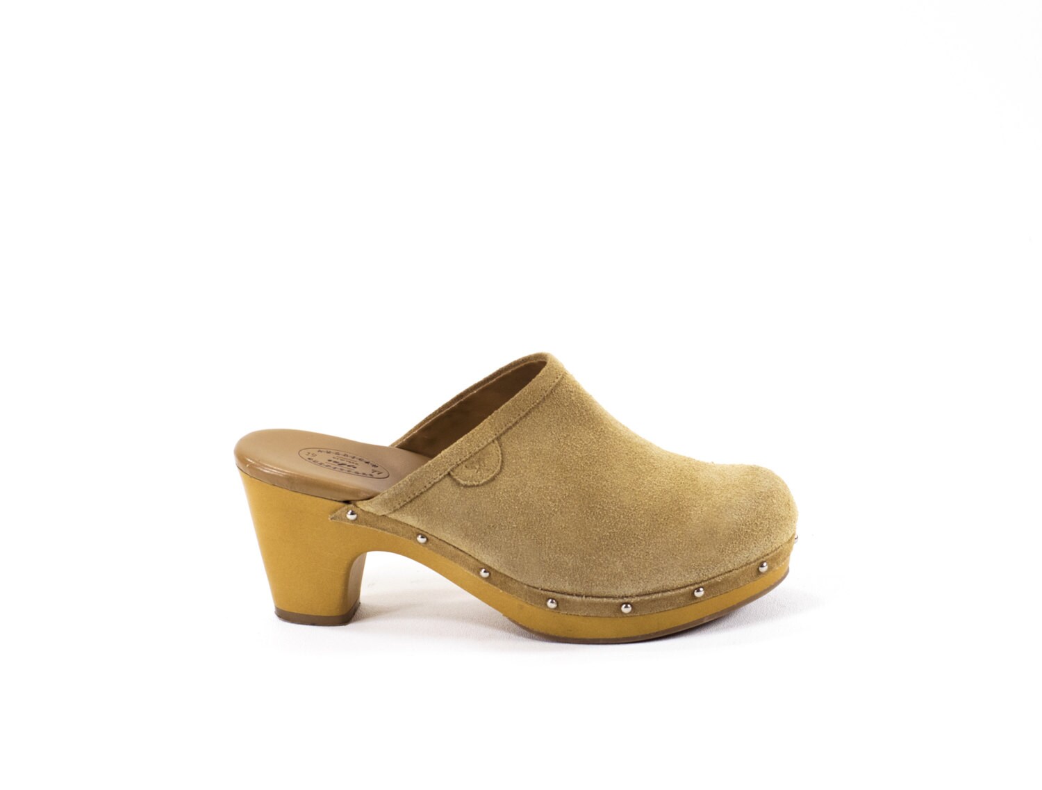 tan mule wedges