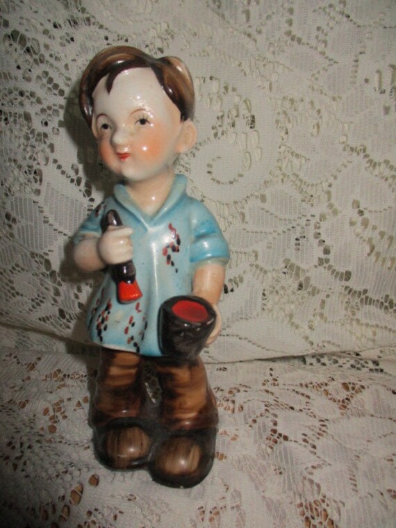 Boy Artist Painter Paint & Paint Brush Porcelain Boy