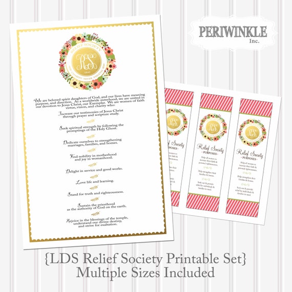 LDS Relief Society Printable Set-Relief Society by periwinkleinc