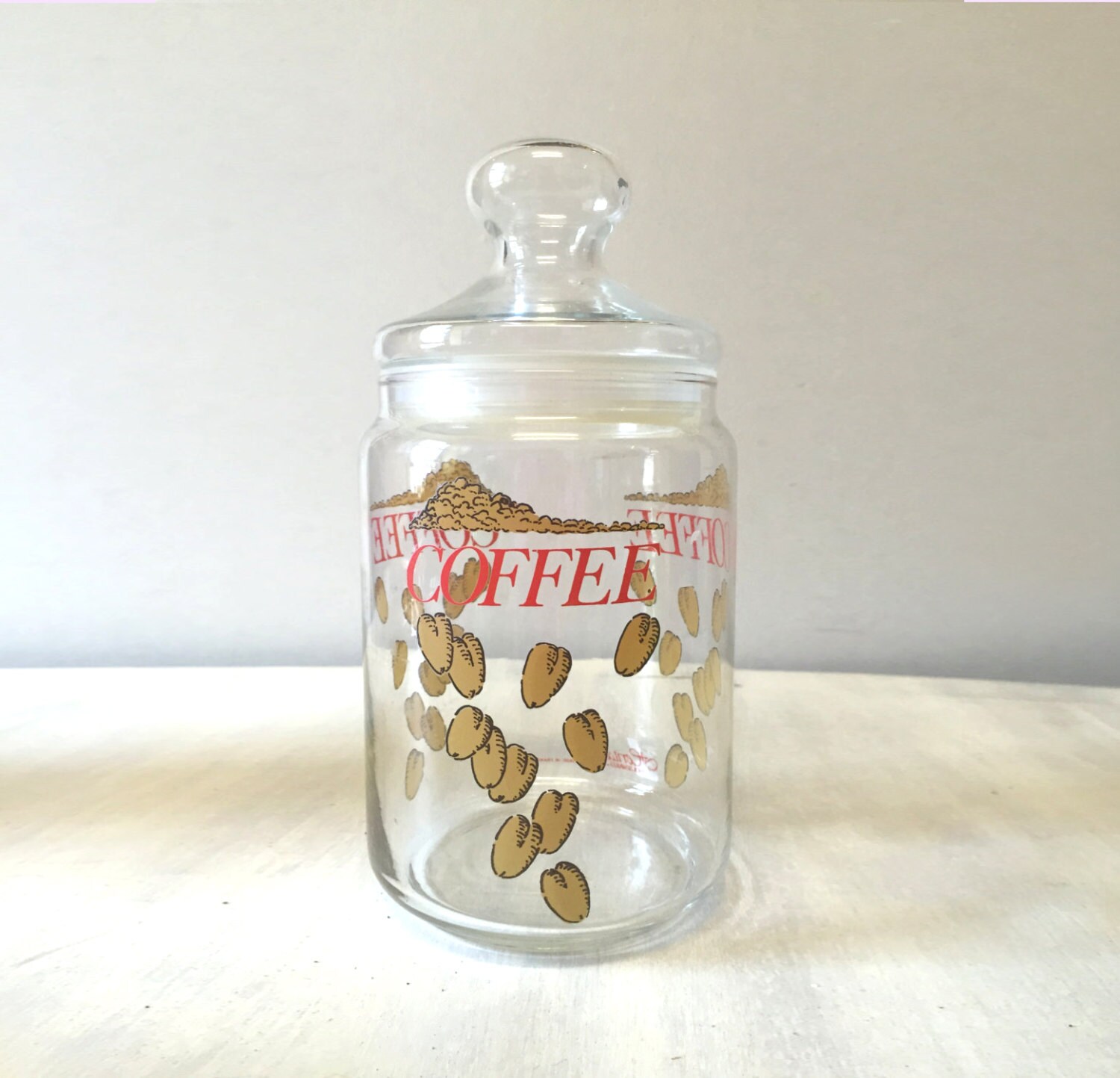 Vintage Coffee Jar glass coffee jar vintage storage jar