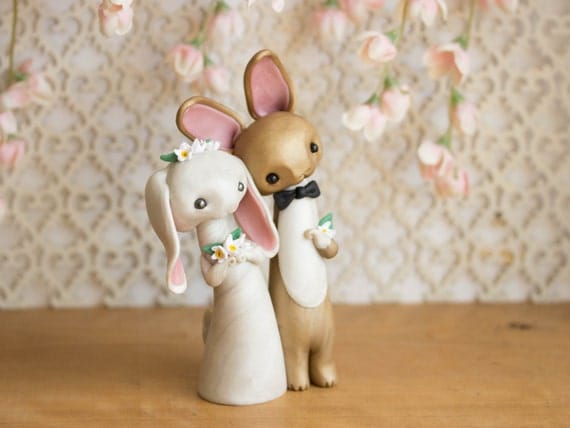 Bunny  Rabbit  Wedding  Cake  Topper  by Bonjour by BonjourPoupette