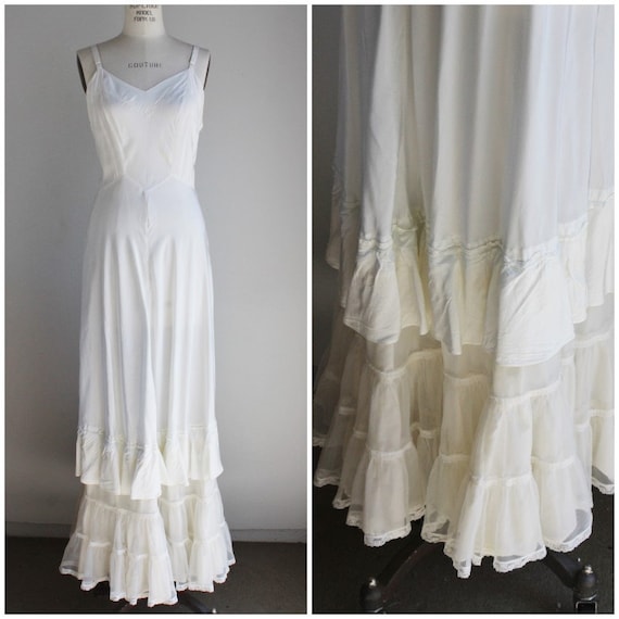 full length white slip