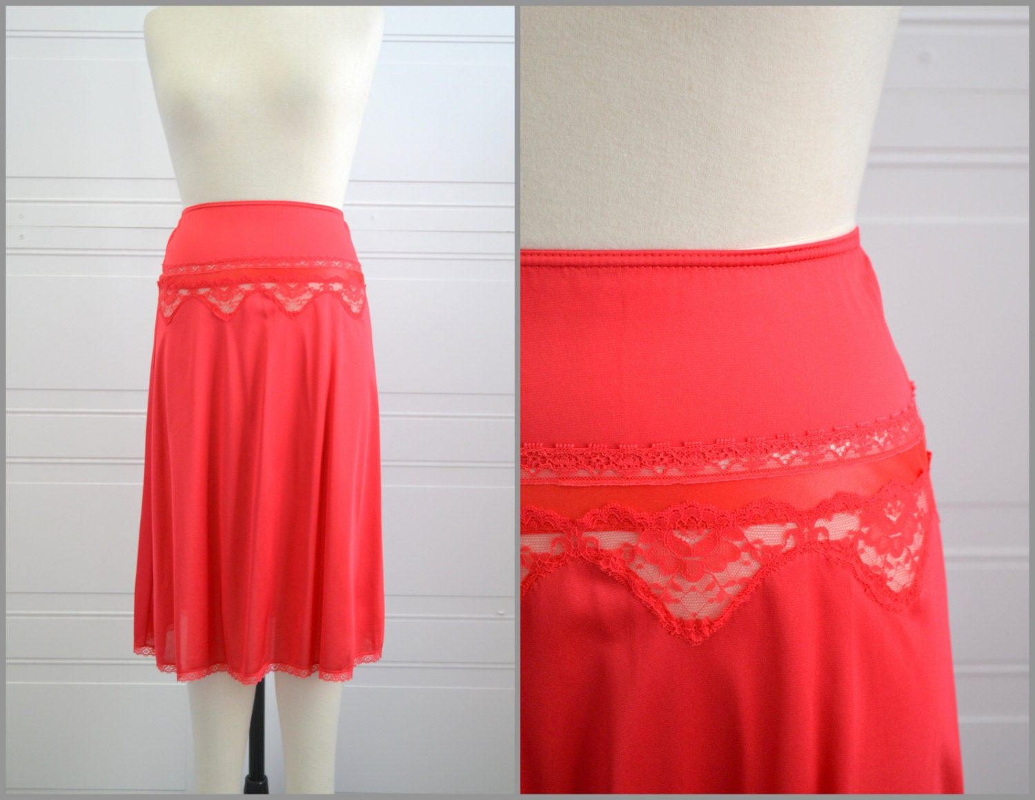 1980s Lovable Red Half Slip
