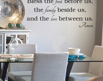 Bless the food before us Decal, Bless the Food Decal, Kitchen Decal, Kitchen Wall Decal, Prayer Wall Decal, Kitchen Prayer, Religious Decal
