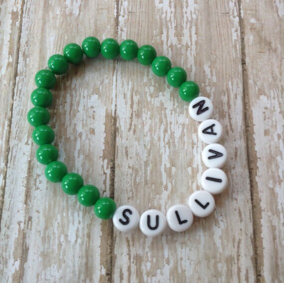 bracelet your customize Beaded Word Bracelet Stretch Any Name or