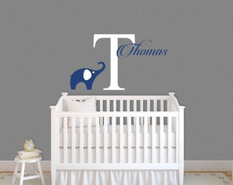 Elephant Wall Decals Personalized Name Wall Decal Custom