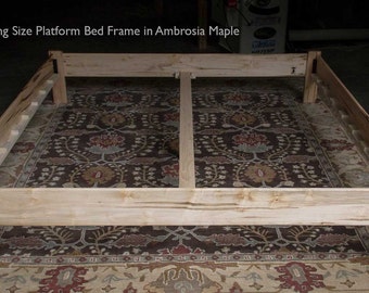 AMBROSIA MAPLE SIMPLE Platform Bed Frame,  Custom Made of Solid Hardwoods, Twin, Full, Queen, King or California King, Slats Optional