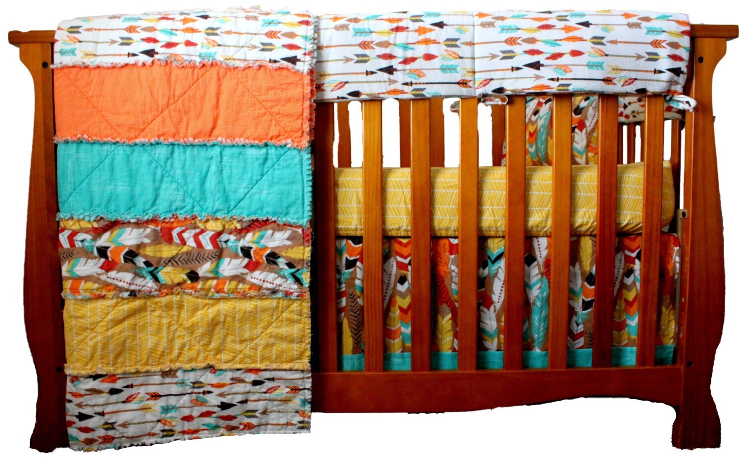 Arrow Baby Boy Bedding Feather Arrow Baby Bedding Teal and