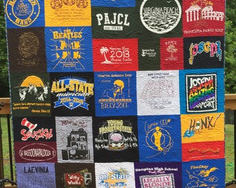 Mosaic T-Shirt Quilt DEPOSIT, T-shirt Quilts, T Shirt Quilt, Sorority Quilt, T Shirt Blanket, Memory Quilt, Graduation, Custom TShirt Quilt