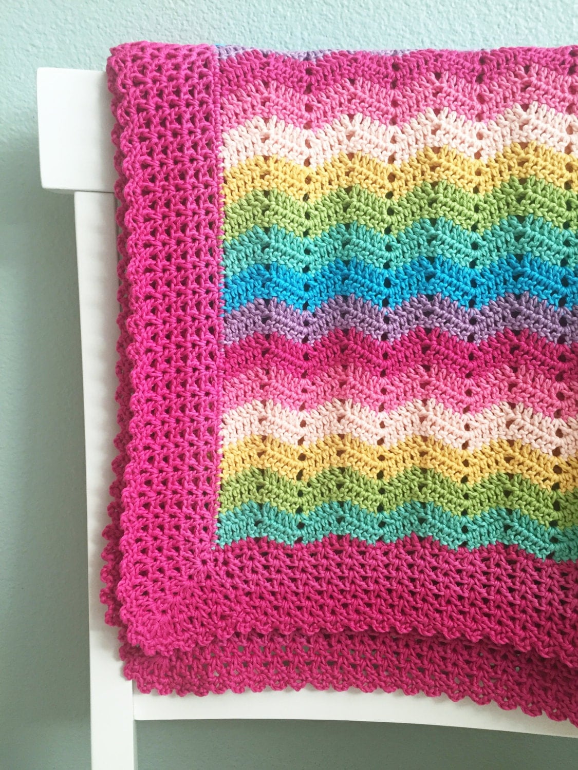 Crochet Baby Blanket Pattern Easy Ripple by DeborahOLearyPattern
