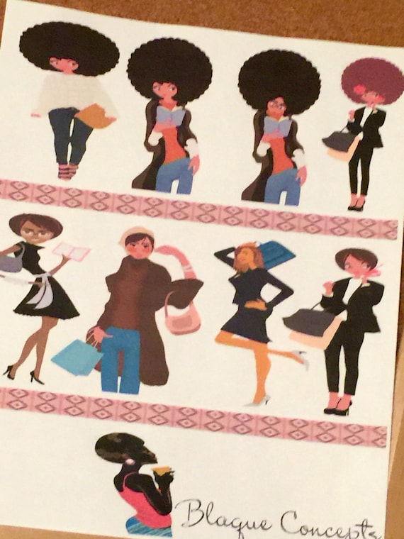 african-american-planner-friends-sticker-sheets