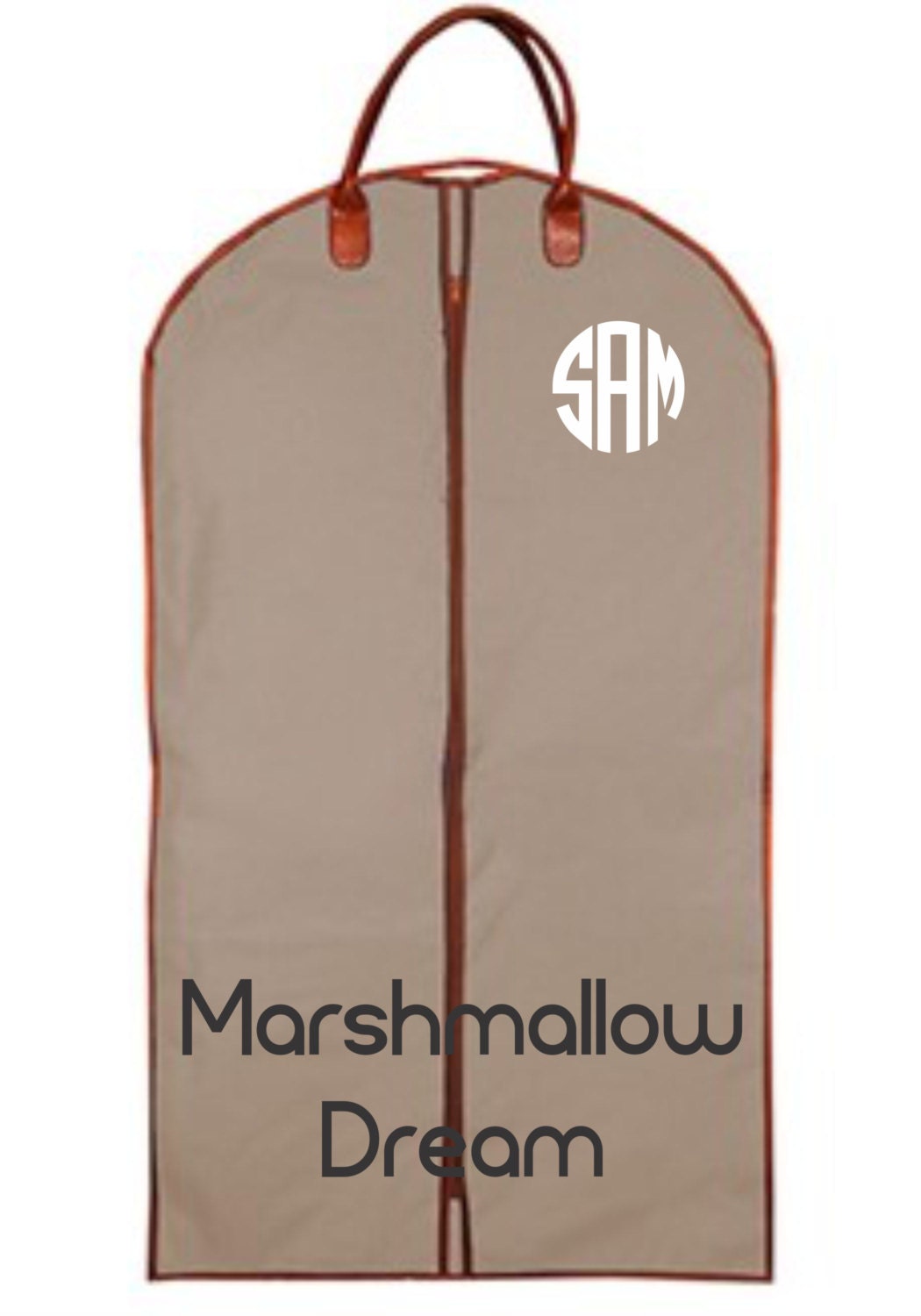 Monogrammed Mens Tan Garment Bag / Mens Suit by MarshmallowDream