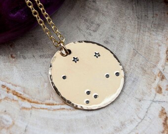 Libra constellation zodiac necklace. Gold zodiac constellation necklace. Libra zodiac necklace. Libra birthday gift necklace. RTS