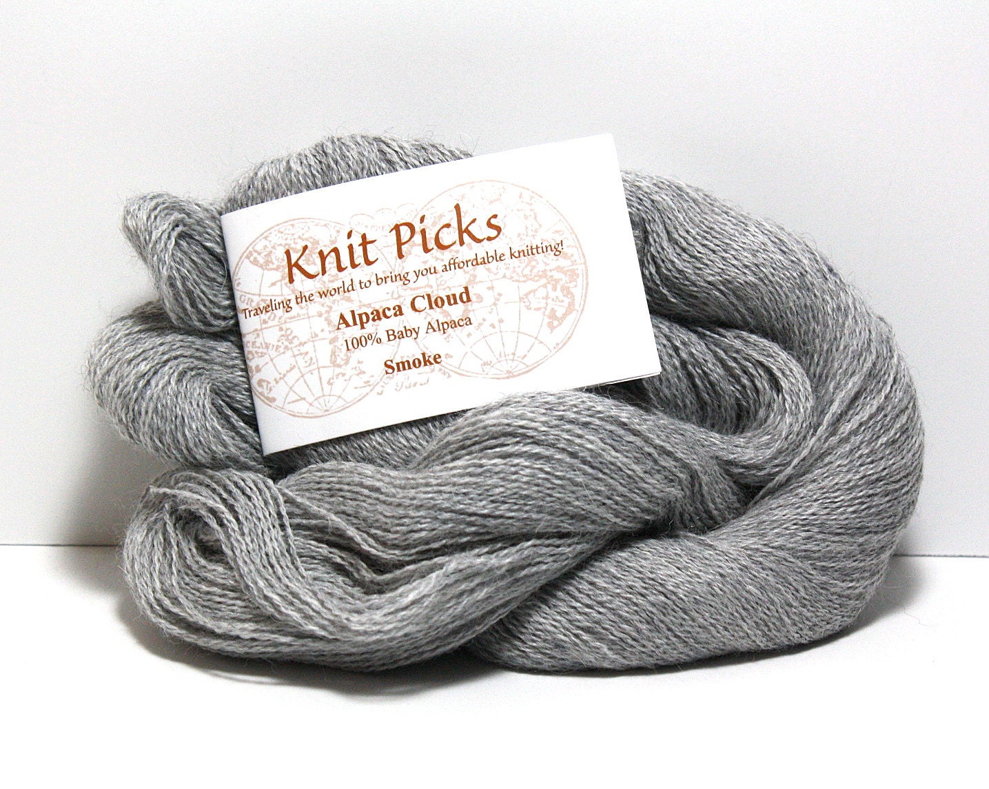 Knit Picks Yarn Gray Laceweight Yarn Alpaca Cloud 100 Baby