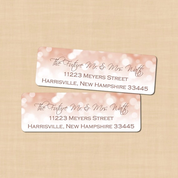 Rose Gold Sparkles Return Address Labels 3/4x21/4