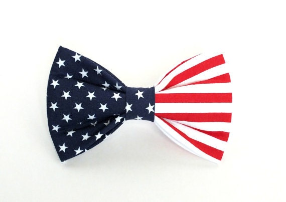 Patriotic Flag dog bow tie cat bow tie